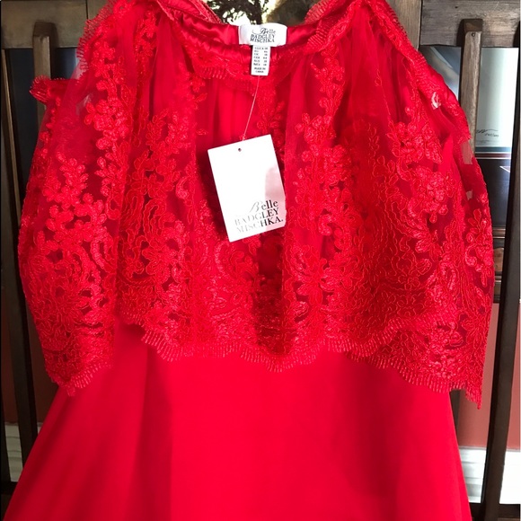 Badgley Mischka Belle Dress Red Strapless NWT - Picture 2 of 8